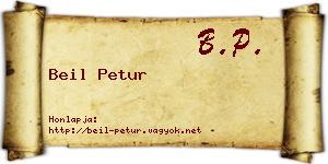Beil Petur névjegykártya